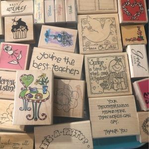 Over 25 rubber stamps - New to Excellent Condition